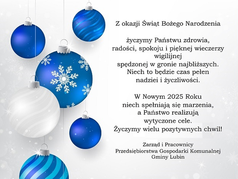 Życzenia Świąteczne z okazji Świąt Bożego Narodzenia